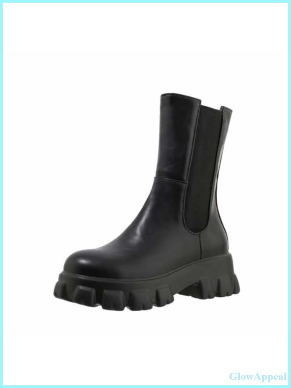 Women's Chelsea Ankle Platform Boots Chunky Heel Synthetic Booties